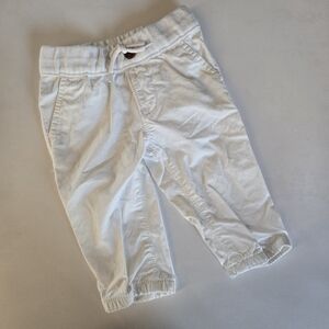 GAP Baby White Twill Joggers 6-12m